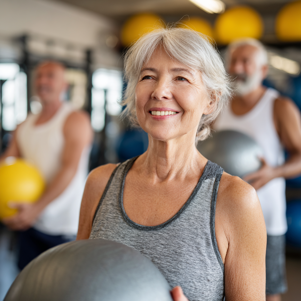 mature adults engaged in gentle fitness activities in welcoming environment